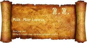 Mák Marianna névjegykártya